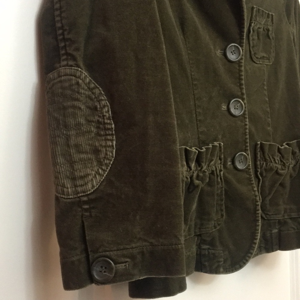 Olive Green Velour Jacket - Picture 4 of 10